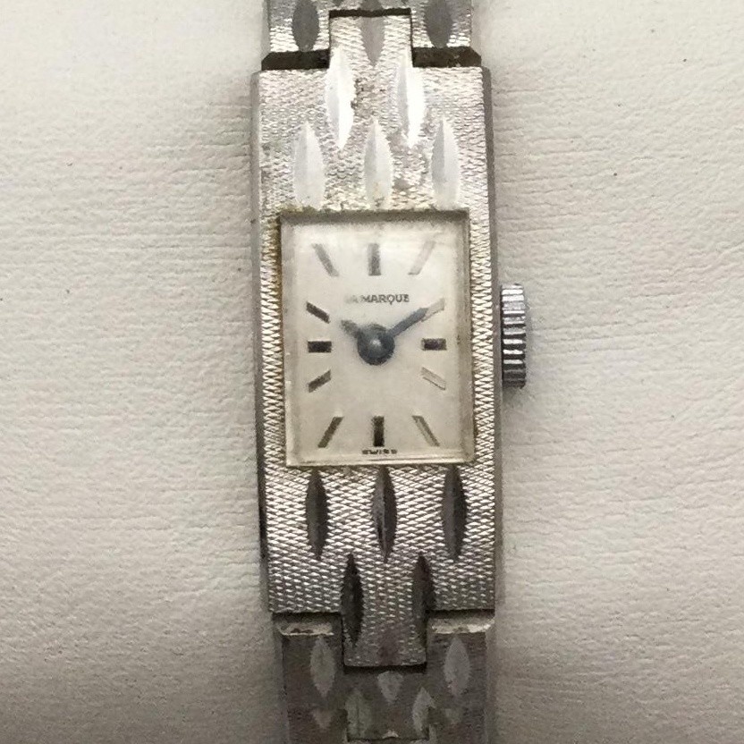 Vintage Le Marque Womens Watch 11mm Silver Tone Manual Wind Swiss 6.5″
