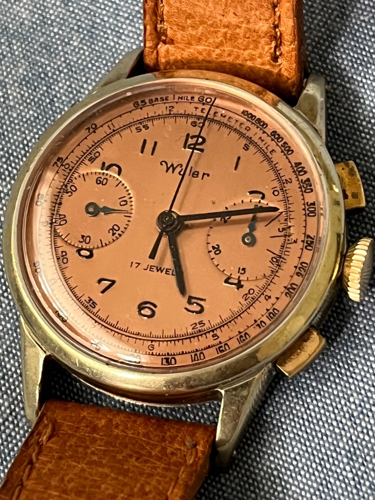 Wyler/Valjoux Copper-dial Chronograph