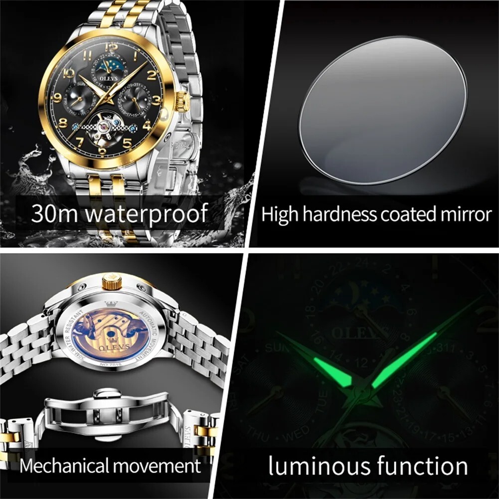 OLEVS Automatic Mechanical Waterproof Luxury Watch Date Men’s Wristwatch