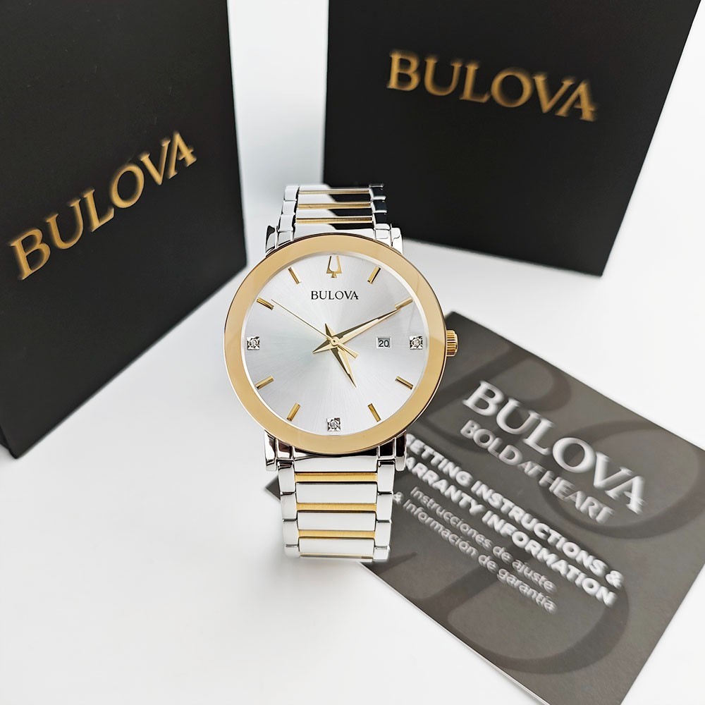 Bulova 98D151 Modern Futuro Diamond Silver Dial Two-Tone Steel Strap Men’s Watch