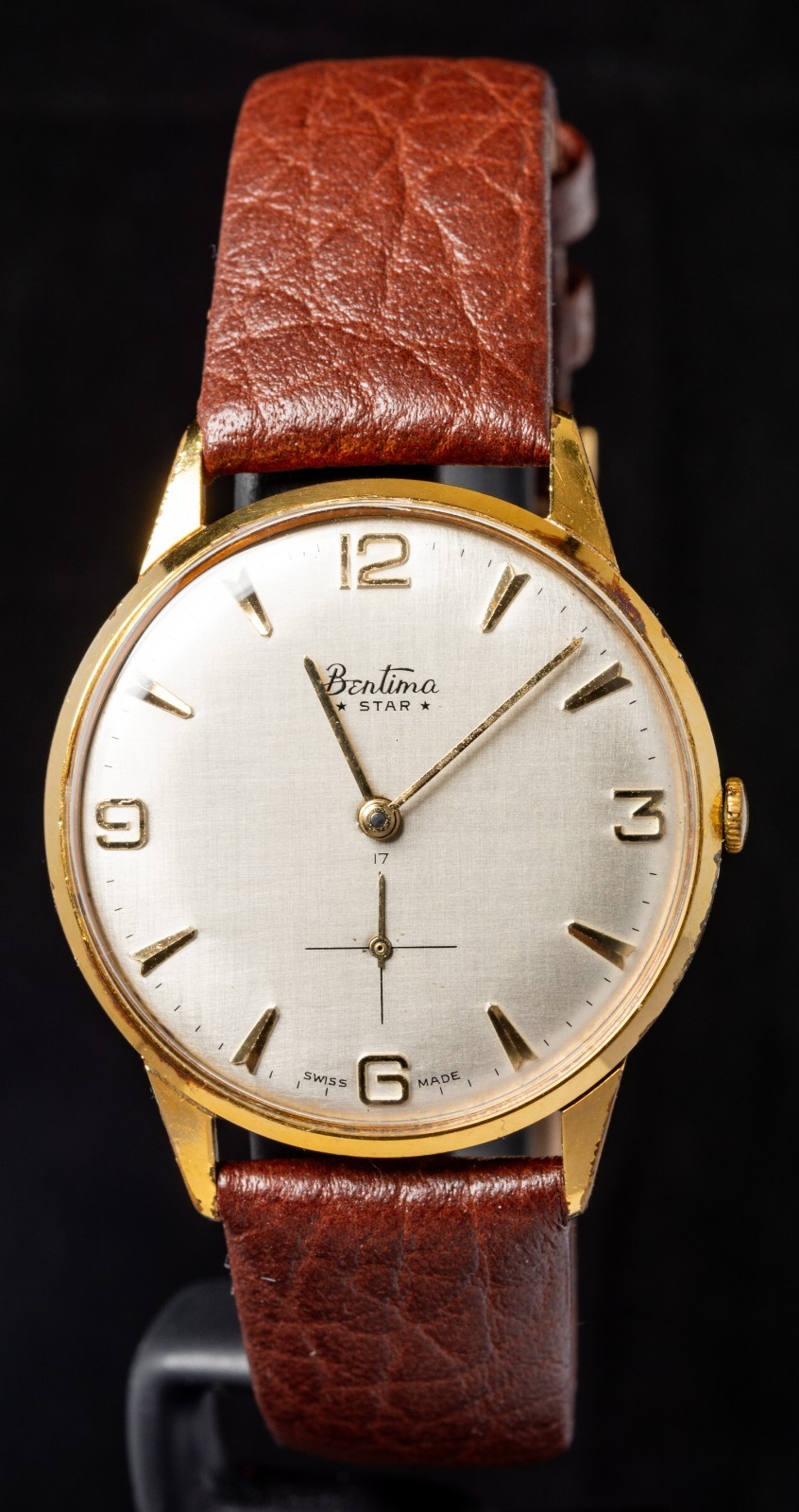 Bentima Star Linen Dial Men’s Hand-Wind AS 1526 Vintage Swiss Watch — Working