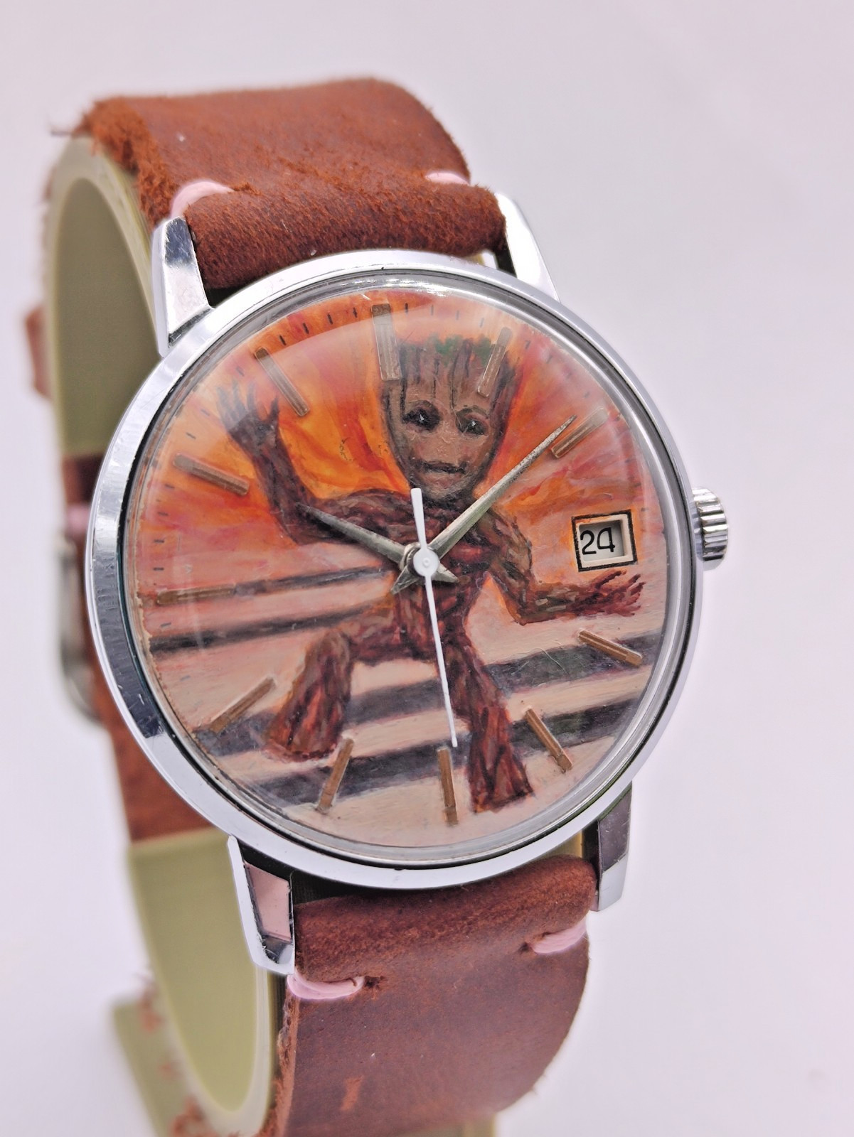 Piece Unique Watch Groot Artwork Poljot 2614.2H Hand painted Handmade Man