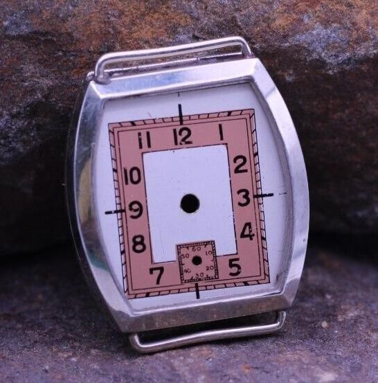 SWISS NOS ART DECO VTG MEN’S WRIST WATCH CASE & DIAL 25.5x32mm 15.7mm LUG (EN)