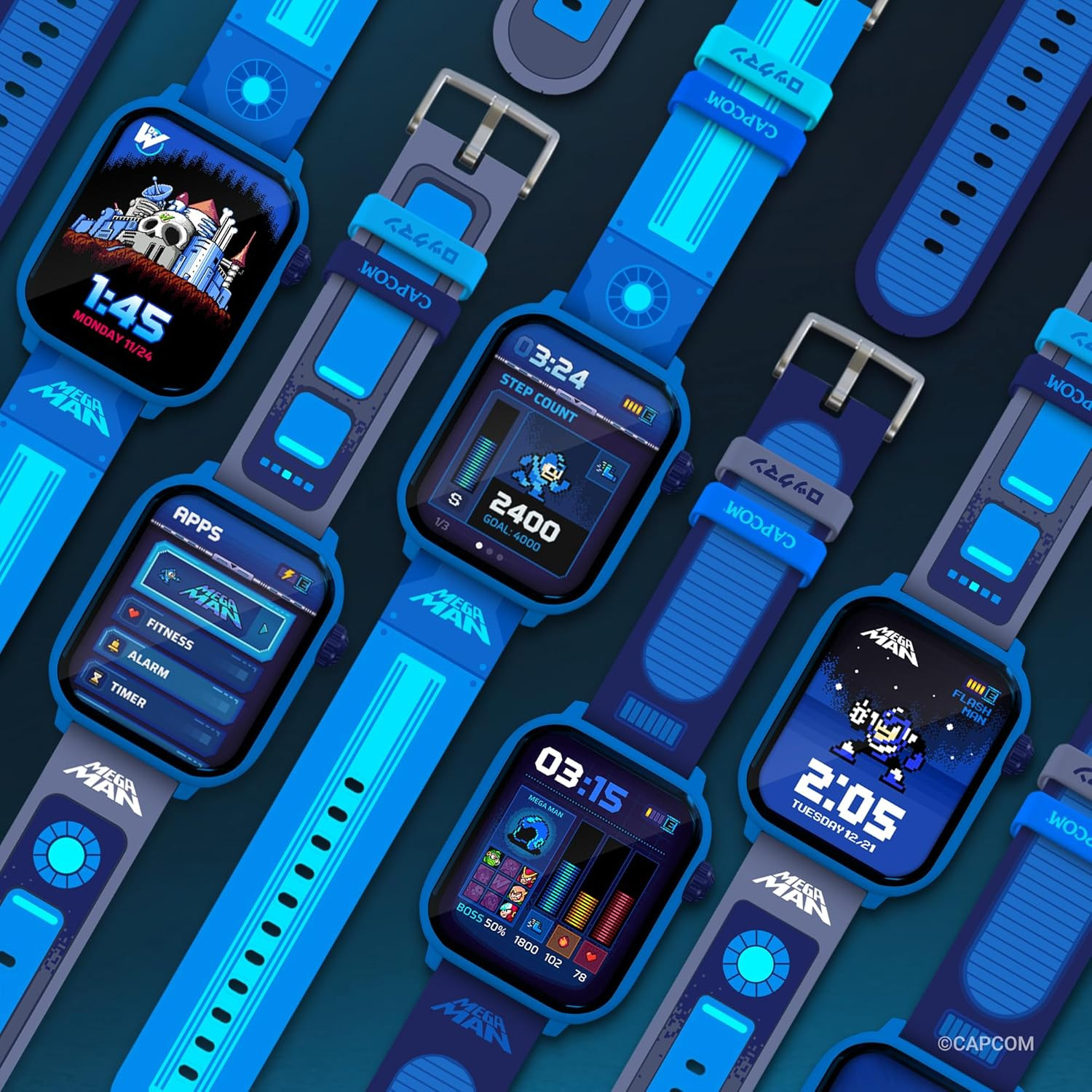 Mega Man Digital Gaming Watch with Preorder Bonus Band Bundle – Built from Mega