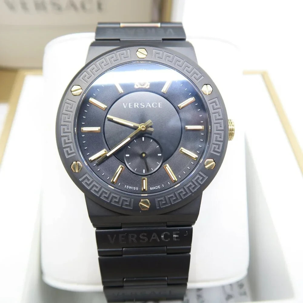 Versace VEVI00620 Greca Logo Matte Black 41mm., Quartz, New Watch Unisex