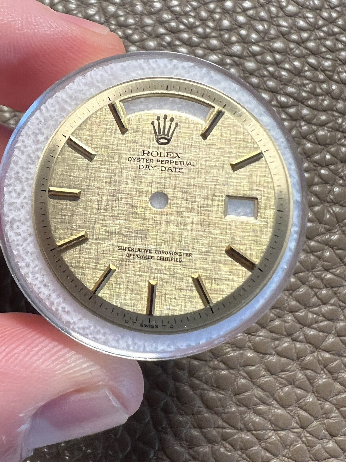 Rolex Champagne Linen Sigma Non Luminous Day Date Dial President Watch 1970s