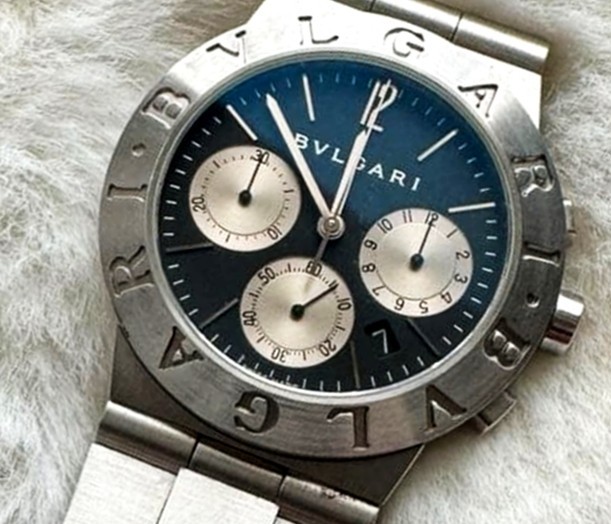 BVLGARI Diagono Sport CH35S Quartz 35mm Stainless Steel Men’s Watch Authentic