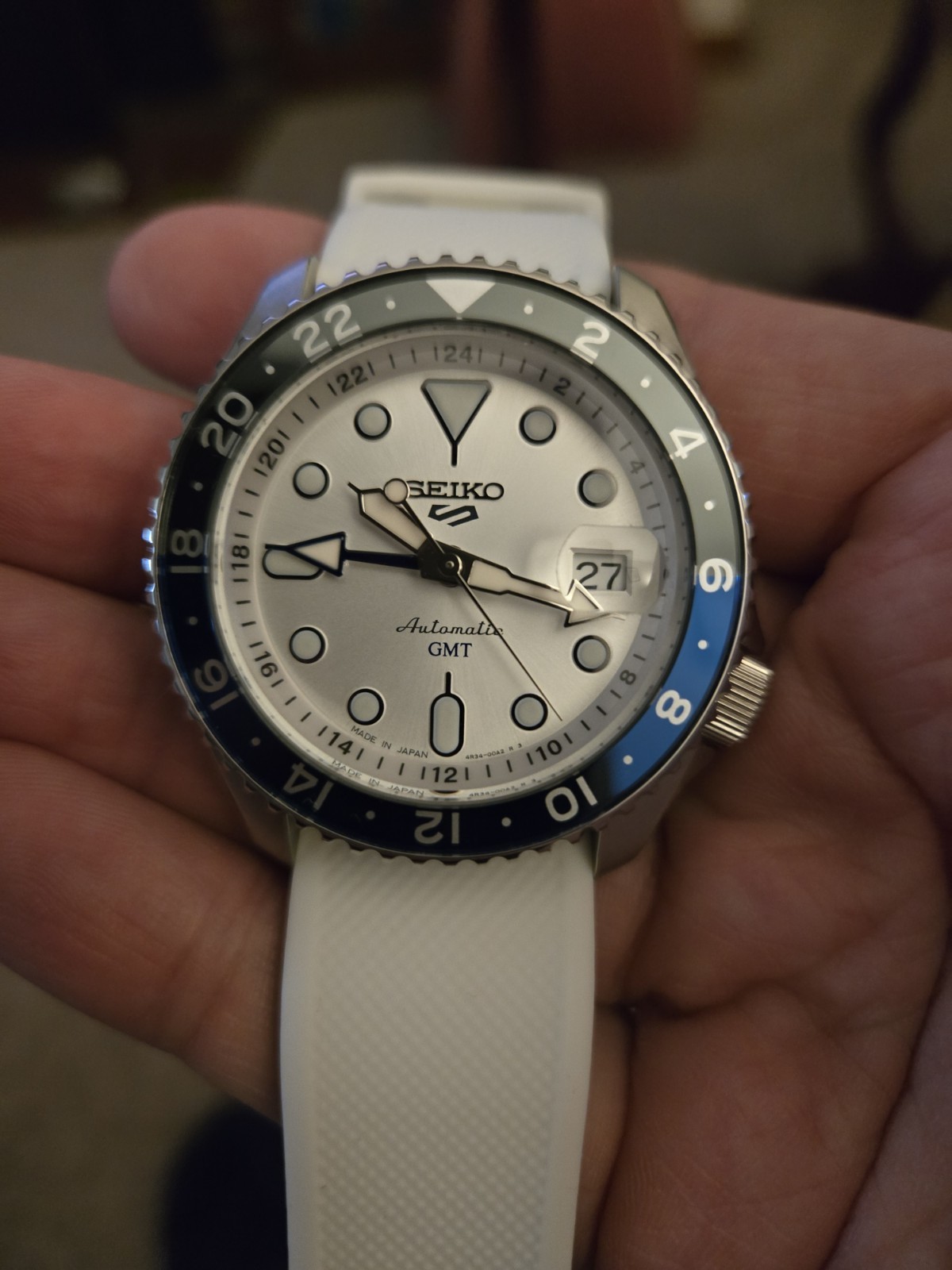 Seiko 5 Five Sports SSK033 GMT Automatic Watch 100 Meter White Dial Made Japan