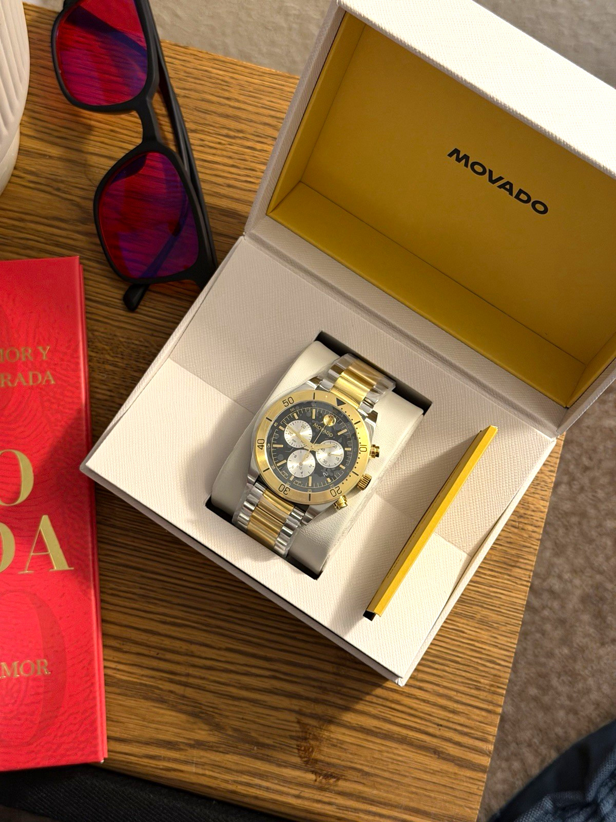 Movado Series 800 Two-Tone Quartz Chronograph 42mm 200m w/Box