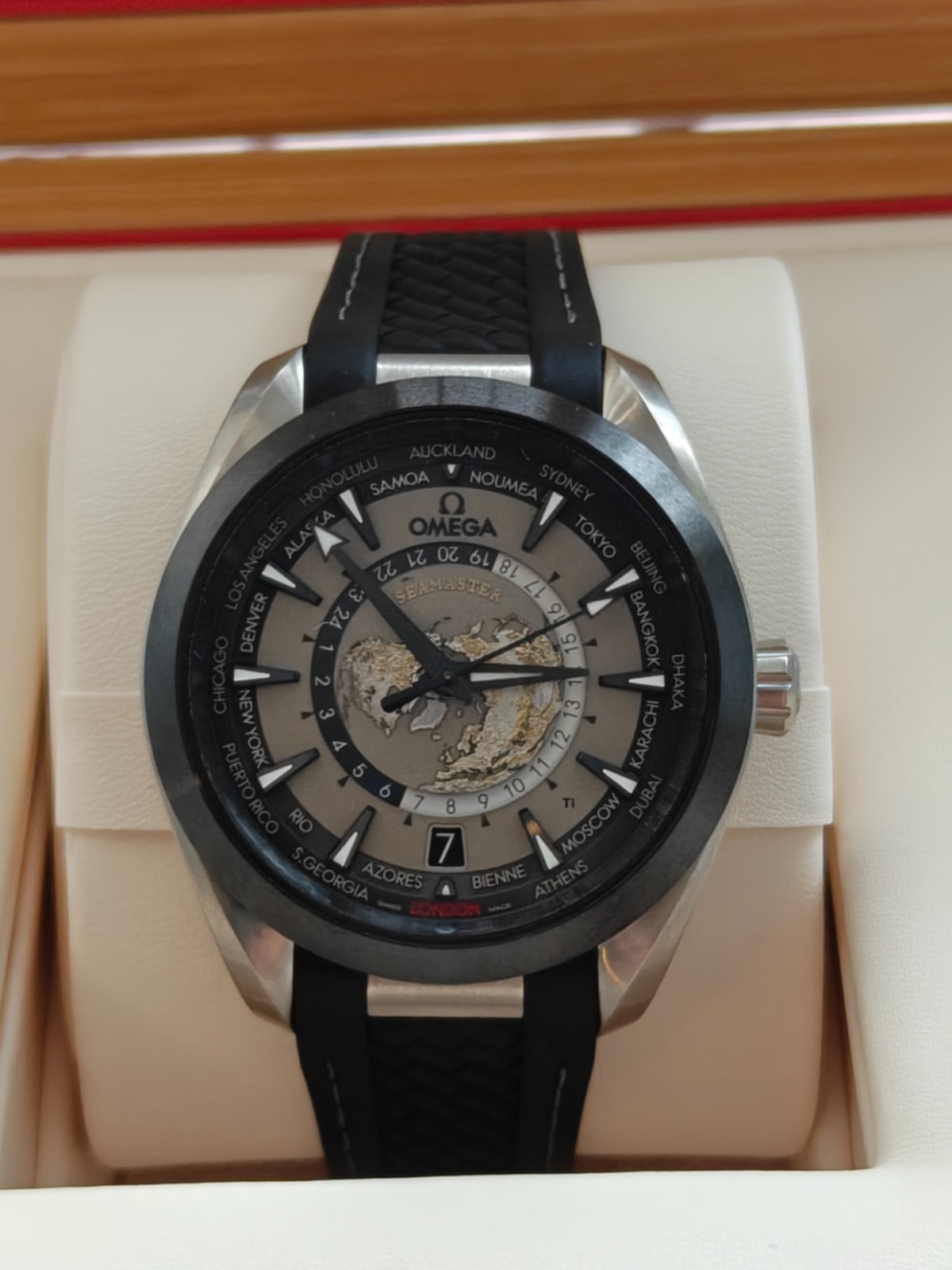 2023 Omega Seamaster Aqua Terra Worldtimer Titanium Box and Papers