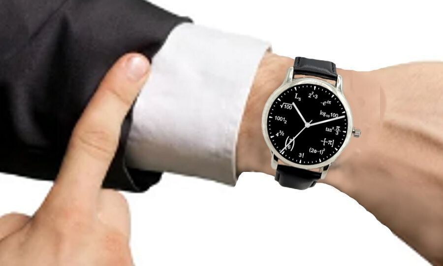 “Math Dial” Large Theme Watch Has Physics Equation At Each Hour Indicator