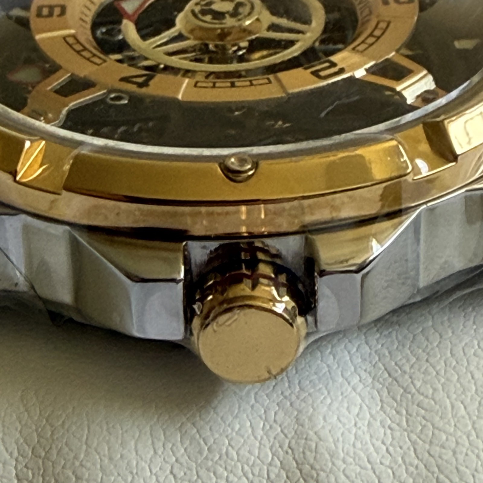Invicta 70079 Racing Interpoint Men 43.5mm Gold Automatic Skeleton Watch New