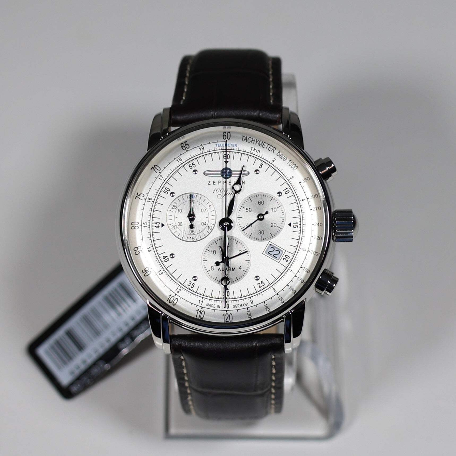 Zeppelin 100th Anniversary Men’s Chronograph Silver Dial Quartz Watch 7680-1
