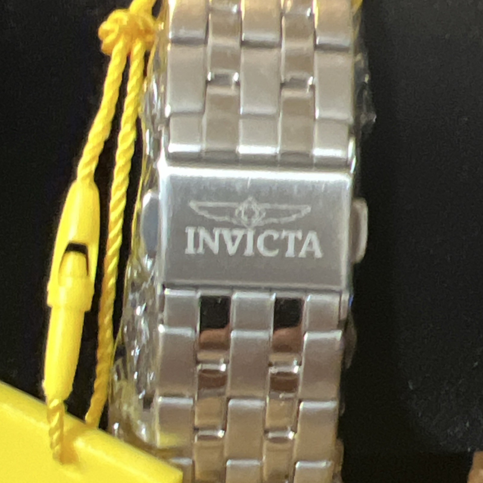 Invicta Silver Metal Bracelet Rectangle Watch Dial Stick Indexes