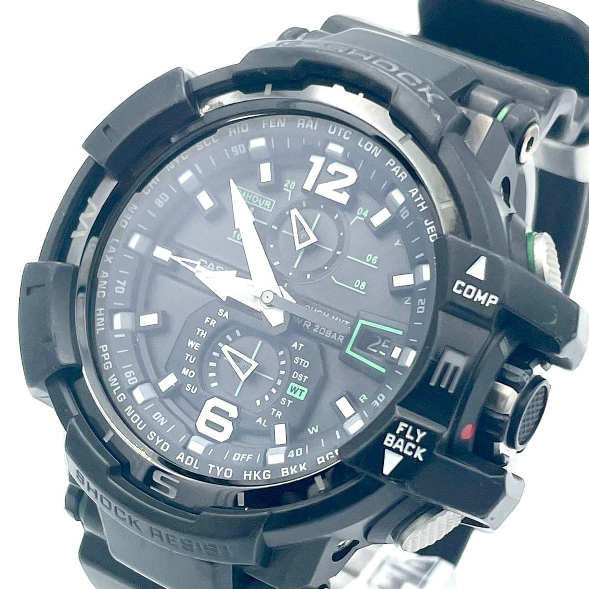 CASIO G-Shock Wristwatch Sky Cockpit Gravity Master Green GW A1100 1A3JF Operati
