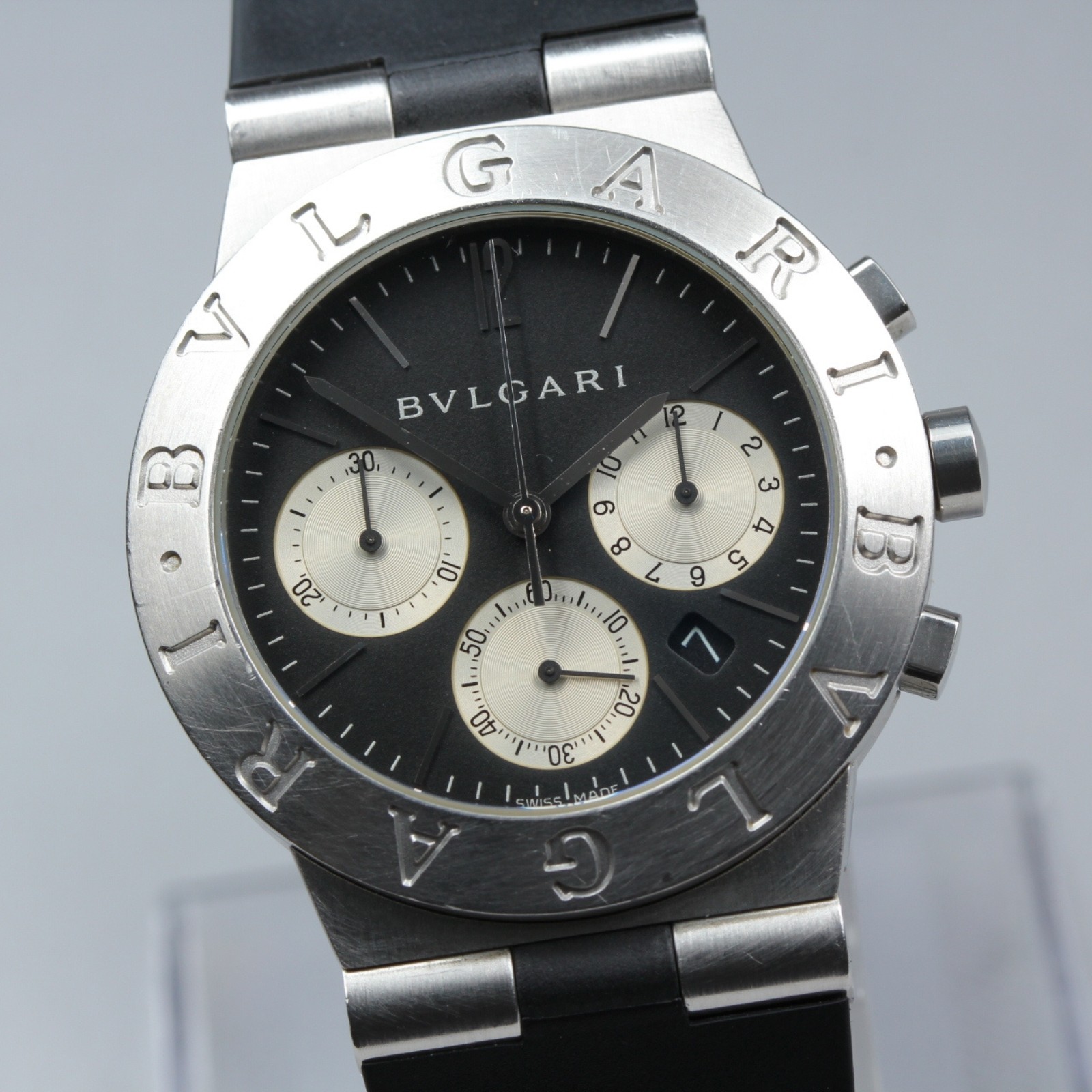New Batt BVLGARI Diagono Sports CH35S Quartz Black Men’s Watch 36mm JAPAN Box