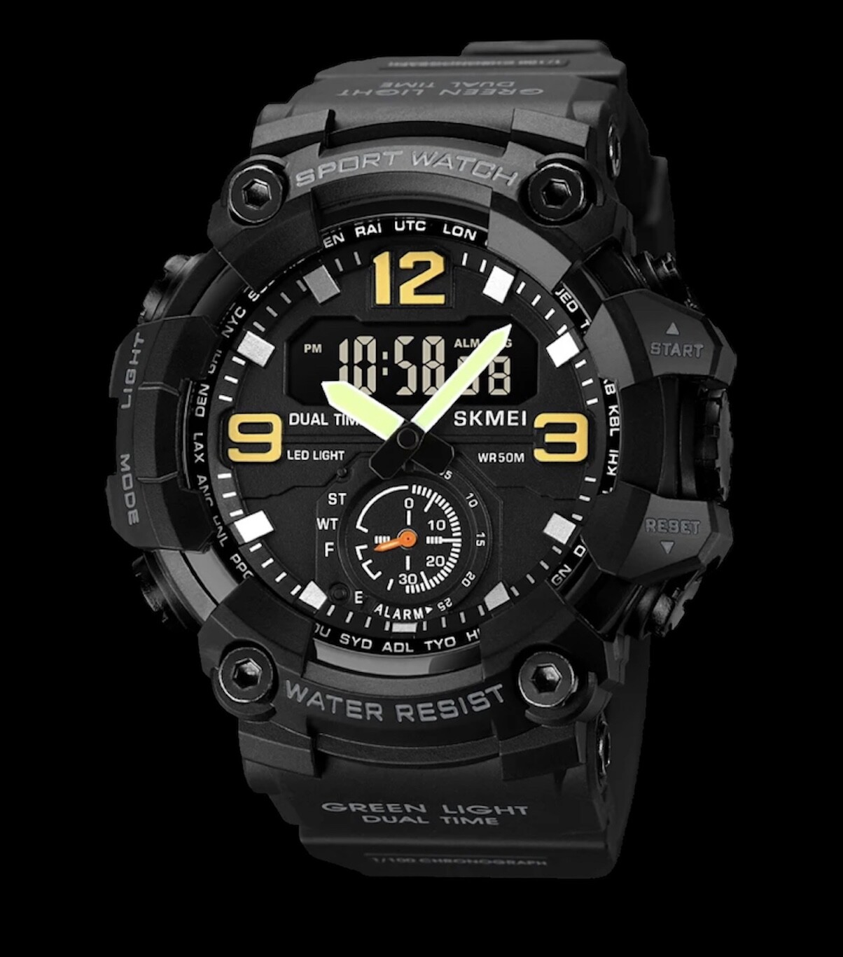 Men Large OVERSIZED Waterproof Digital Sports Military Tactical WRIST WATCH 54mm