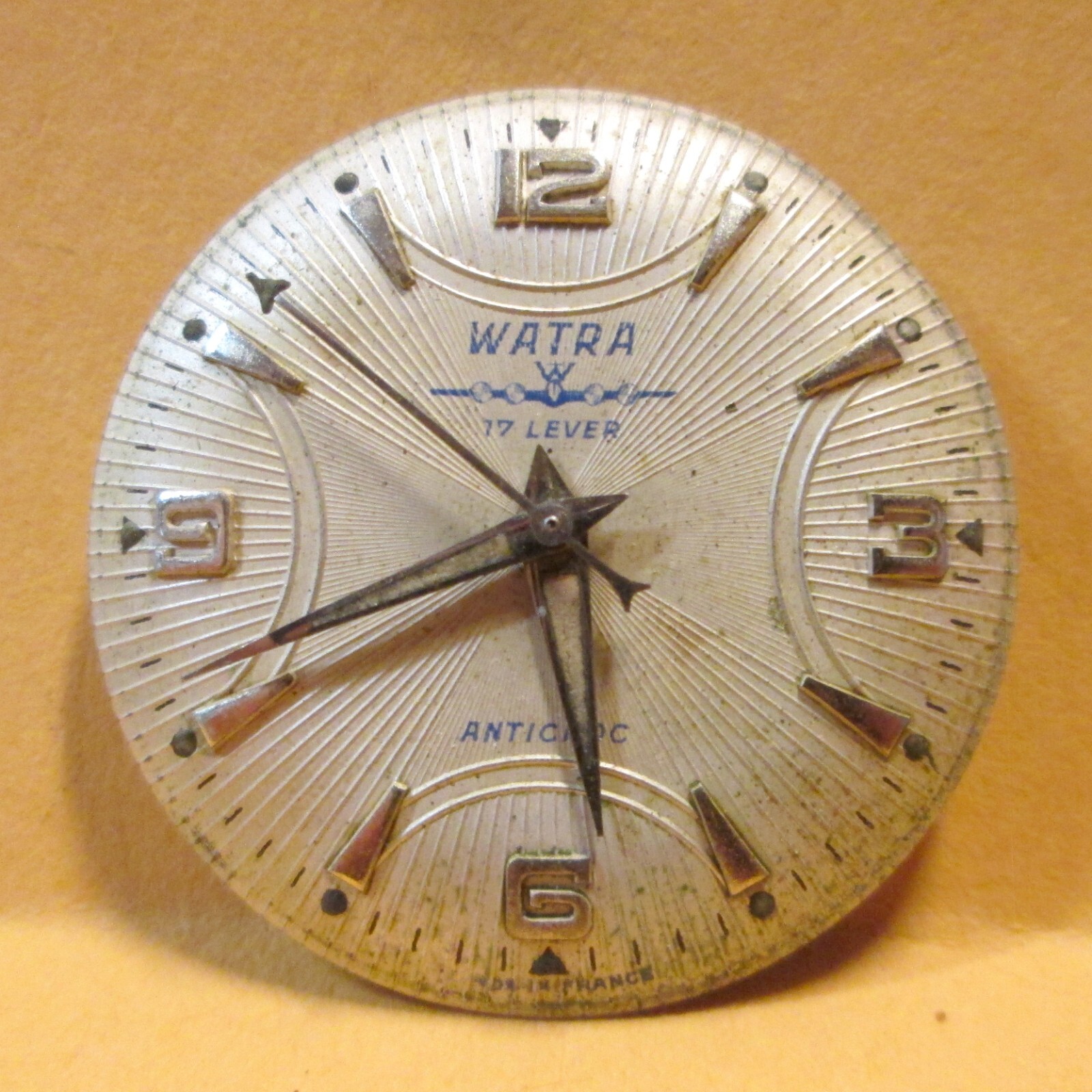 WATRA Antichoc 17 Lever Man’s WATCH, 17 Jewel, Runs, AIRPLANE ON DIAL