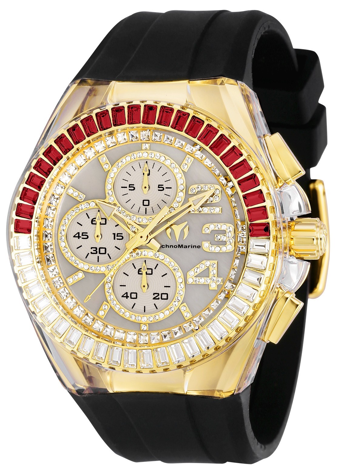 TechnoMarine Men’s TM-121031 Cruise Glitz 45m Gold Toned & Dial with Stones