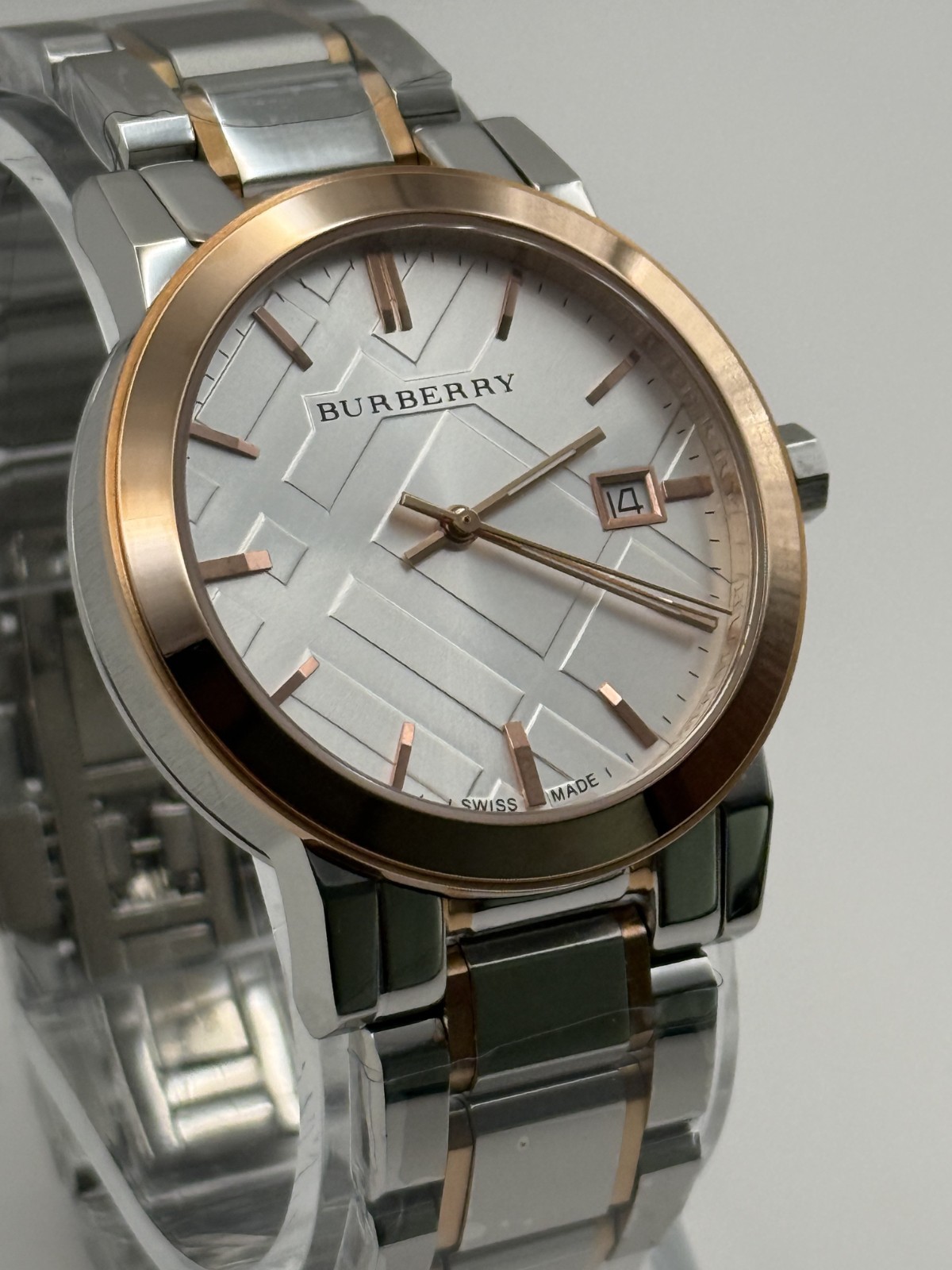 Burberry Silver Dial Two-Tone Stainless Steel Unisex Watch 38mm. BU9006