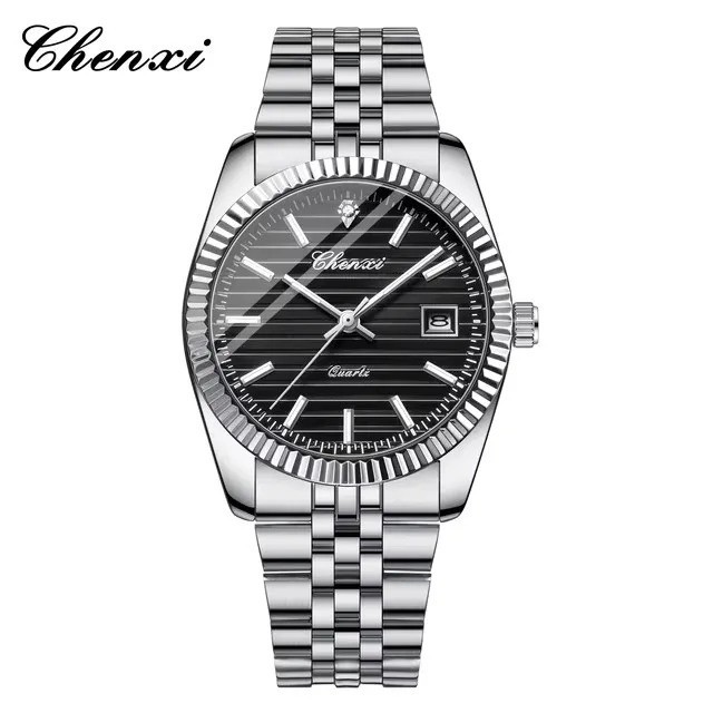 CHENXI Men’s Quartz Watch Stainless Steel Round Dial Fashion Casual Wristwatch