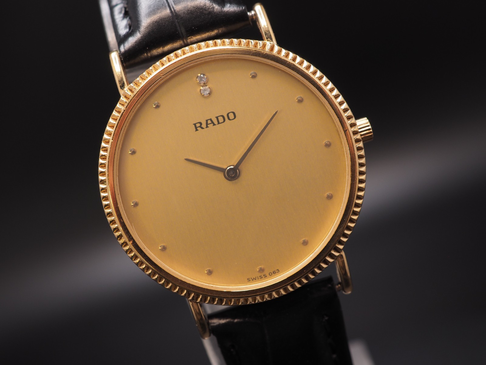Vintage N MINT Rado 204.3608.2 Gold Dial Qz 32mm Womens Watch JAPAN Limited