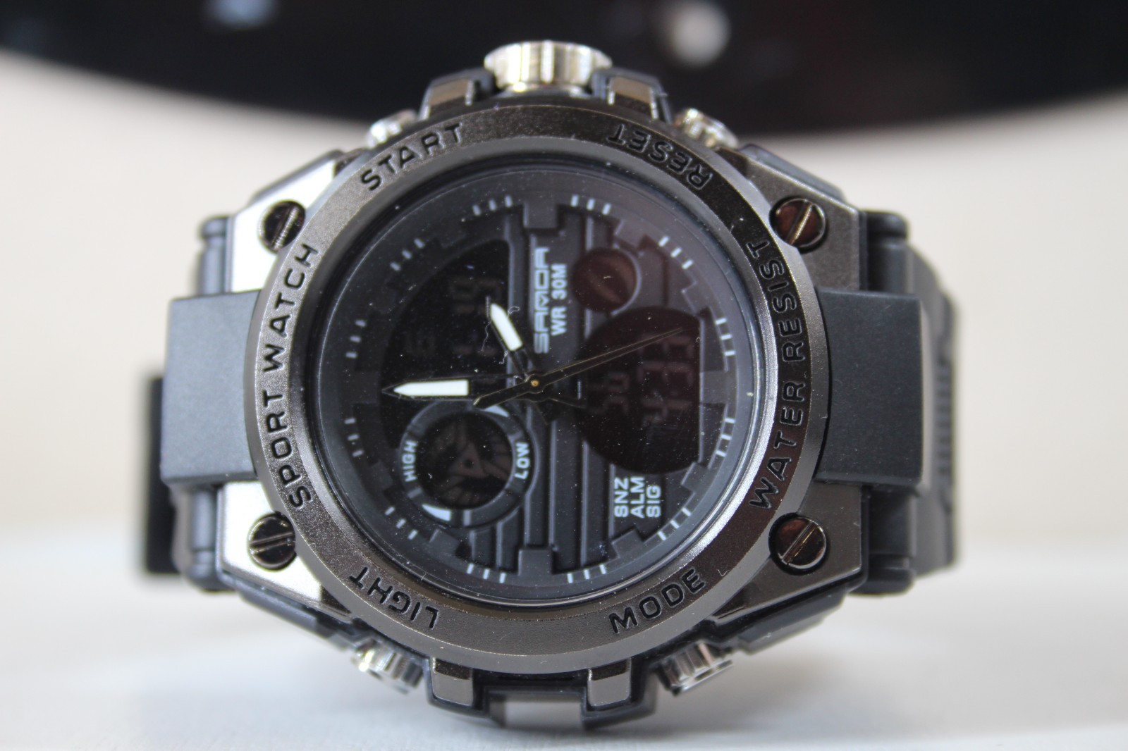 Men’s Watch Sanda Black Chrome Everyday Tough Military Sport Fashion Gift WR