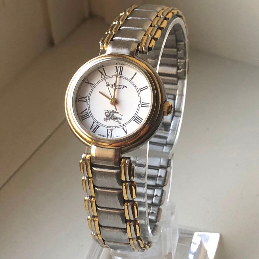 Excellent condition Burberry Analog Watch Silver Gold Working