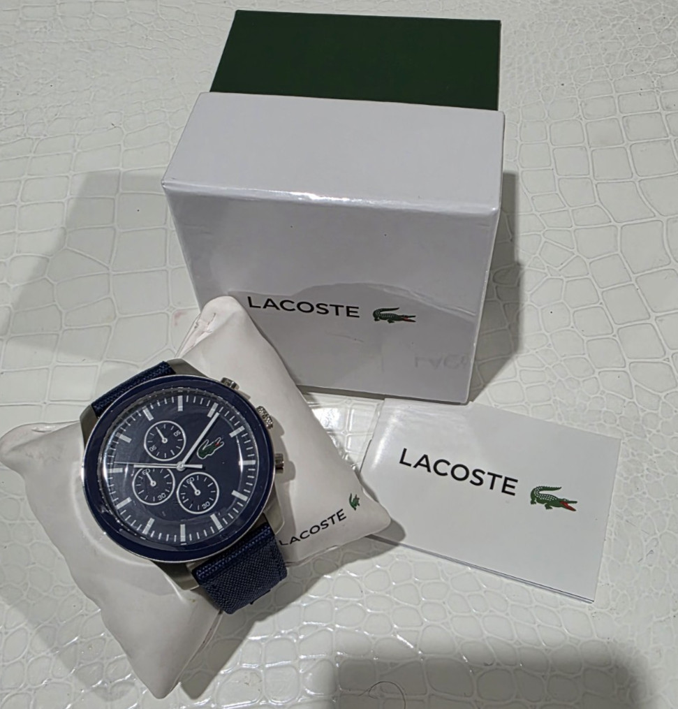 New Lacoste Mens Watch 12.12 Analog Casual Quartz Blue 2010945 w/ Case