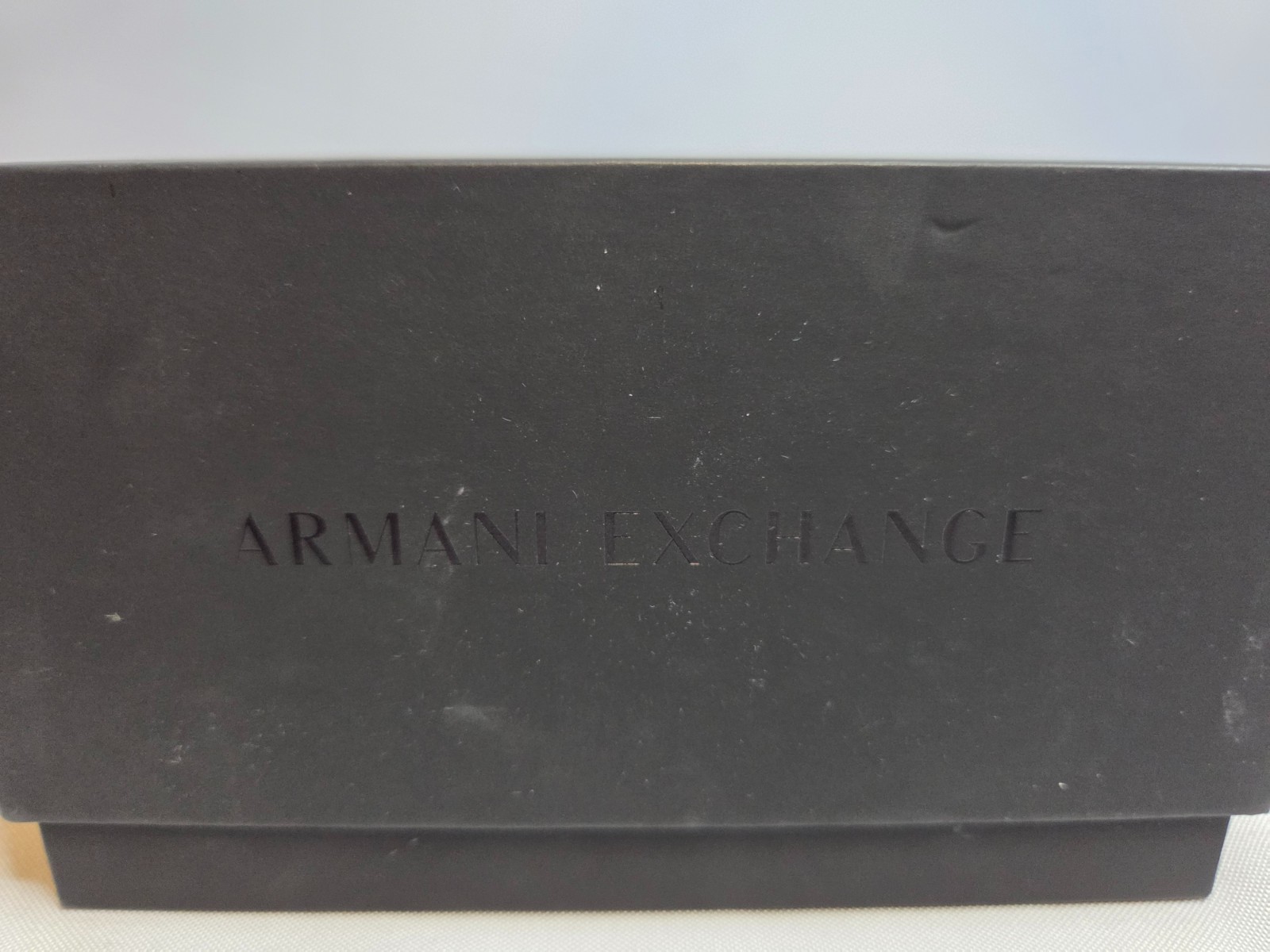 Armani Exchange Two-Tone IP Chronograph Watch with Black Dial and Chain Bracelet