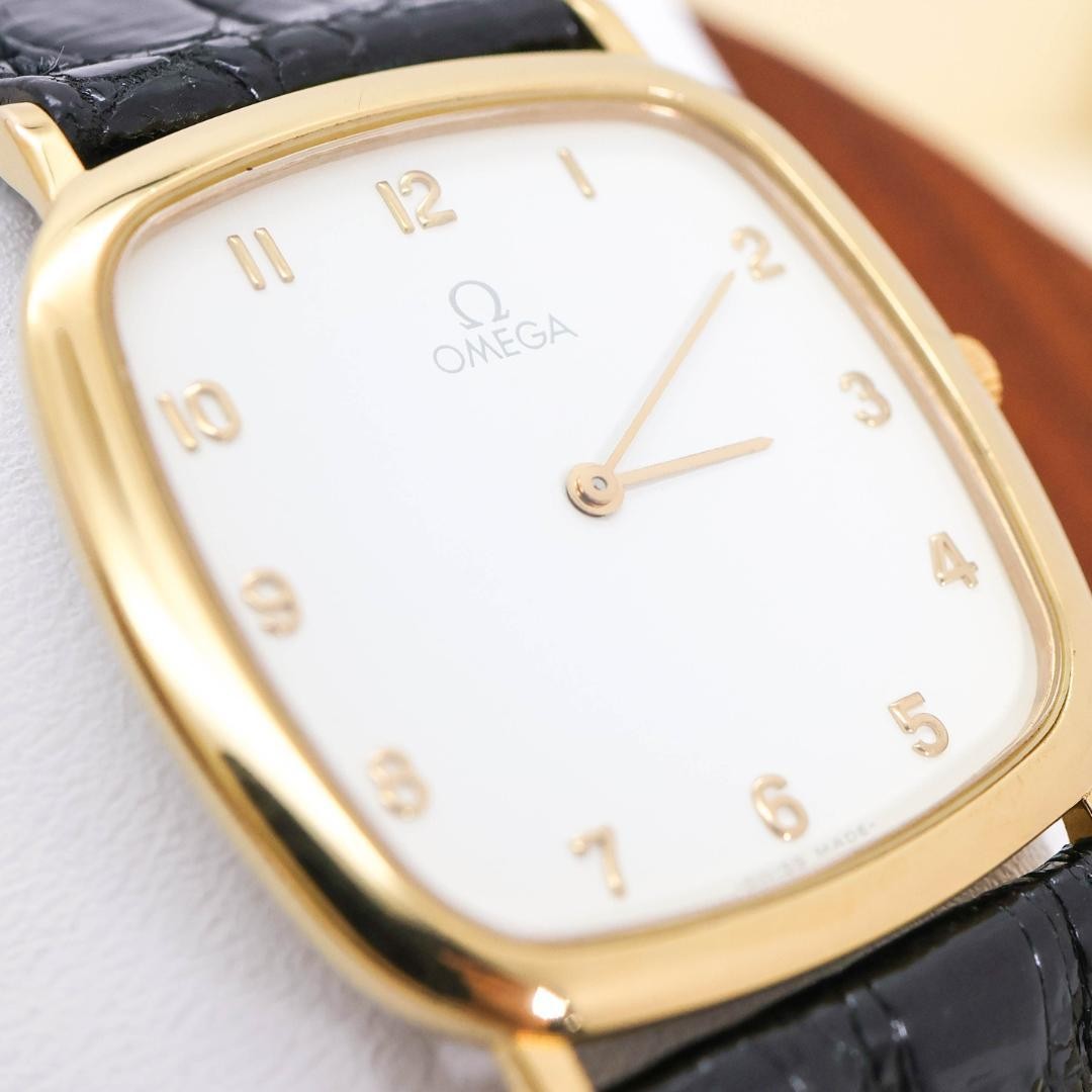 Operation OMEGA DeVILLE Watch Gold Square Thin Case 3741 Safe packing!