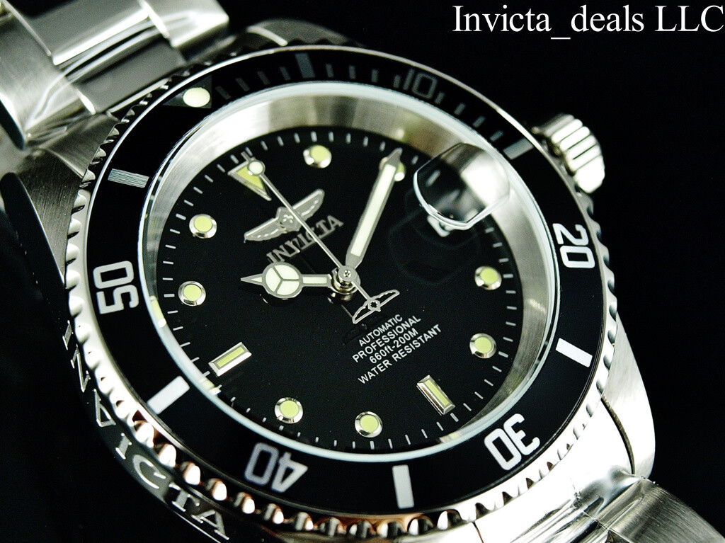 Invicta Men’s 40mm Pro Diver AUTOMATIC NH35A BLACK DIAL Silver Watch