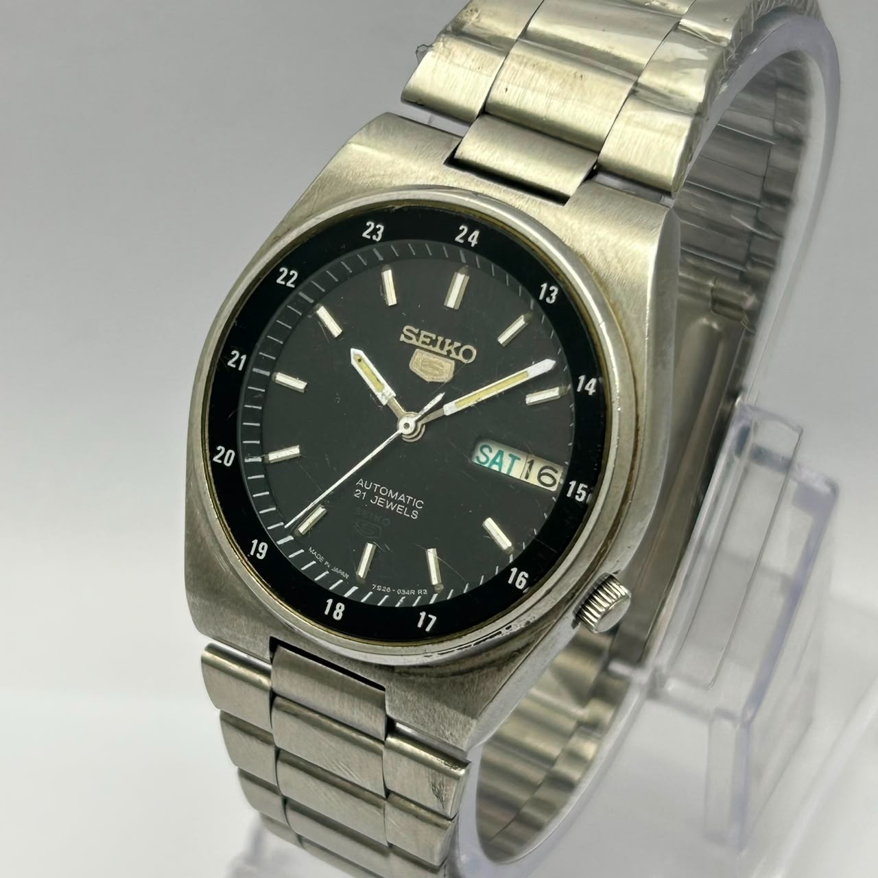 Seiko 5 Automatic Railway Time 7S26-3160 Day/Date Vintage Men’s Watch