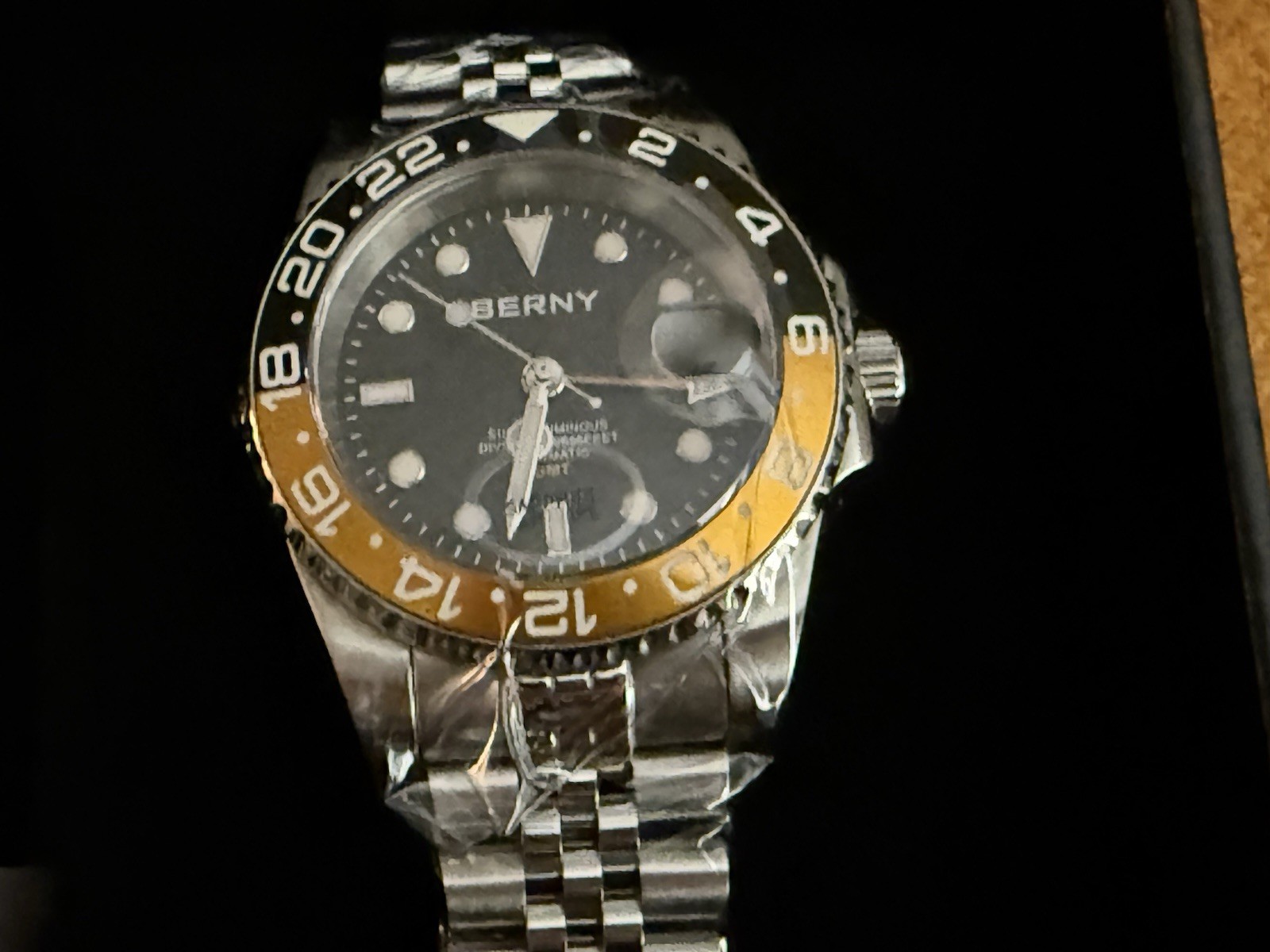BERNY Watch Automatic GMT Black Dial Men’s Watch 1