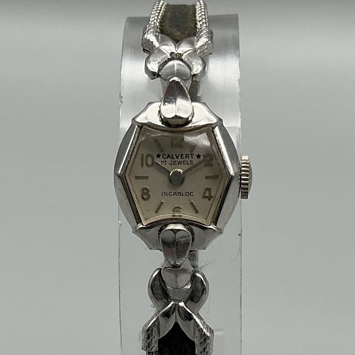 Vintage Calvert Watch Womens 14mm Cocktail 10K RGP 17J Incabloc Manual Wind 7″