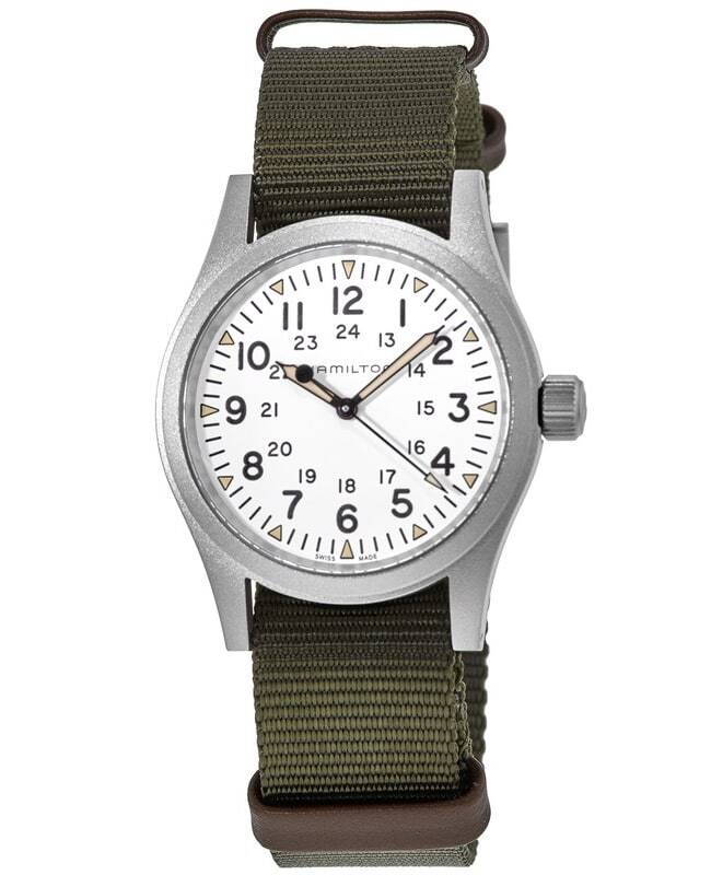 New Hamilton Khaki Field Mechanical White Dial Green Men’s Watch H69439411