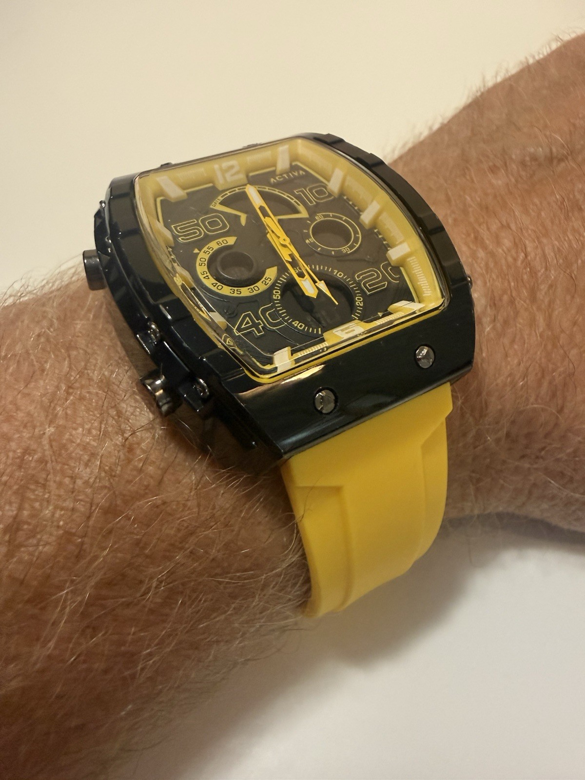 Activa X Invicta Digital Essentials Chrono Look- 45mm. Yellow (ACW8109-003) NIB