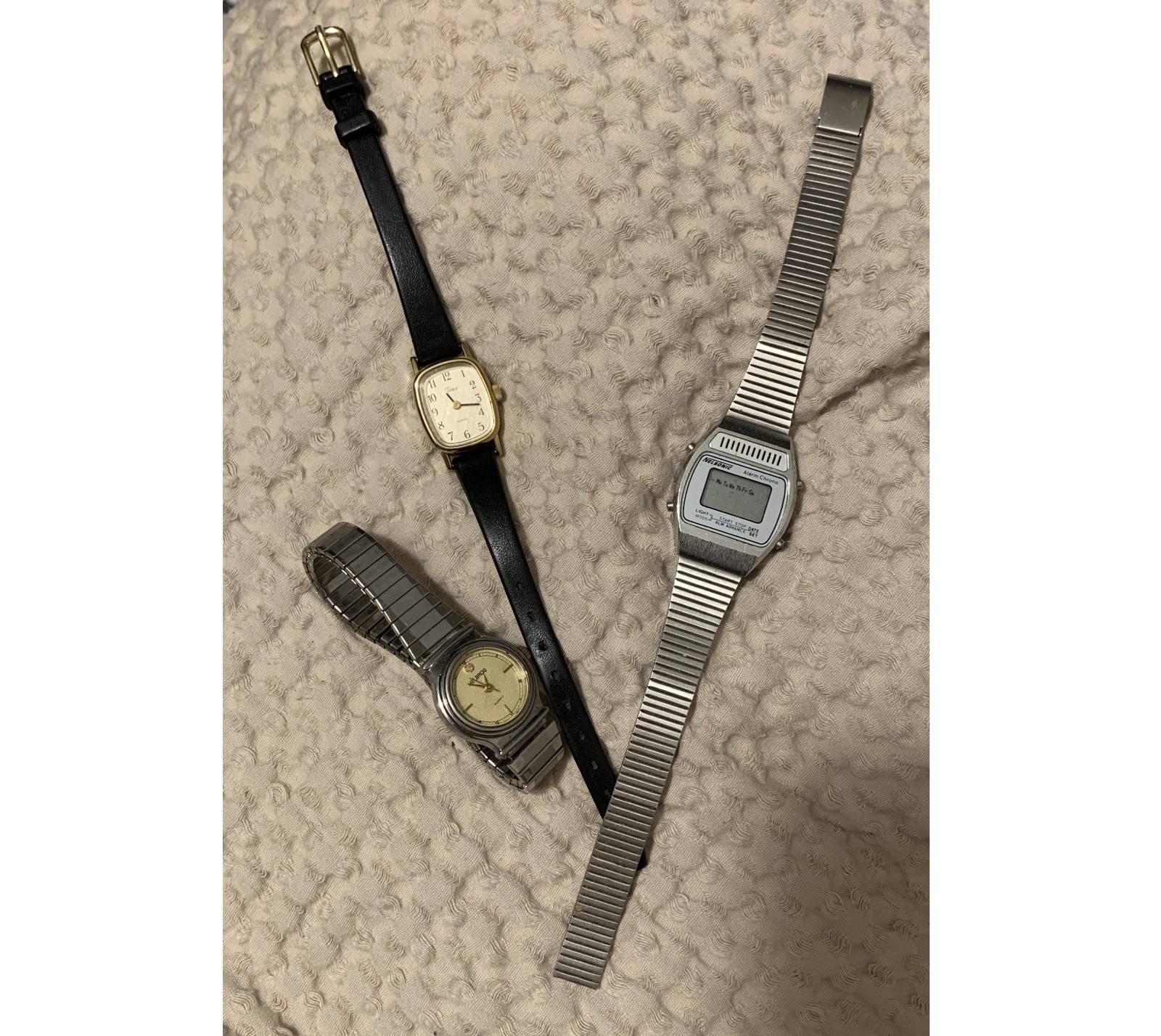 Vintage 70s and 80s Small Ladies Watches: Timex, Nelsonic, Helbros – Not running