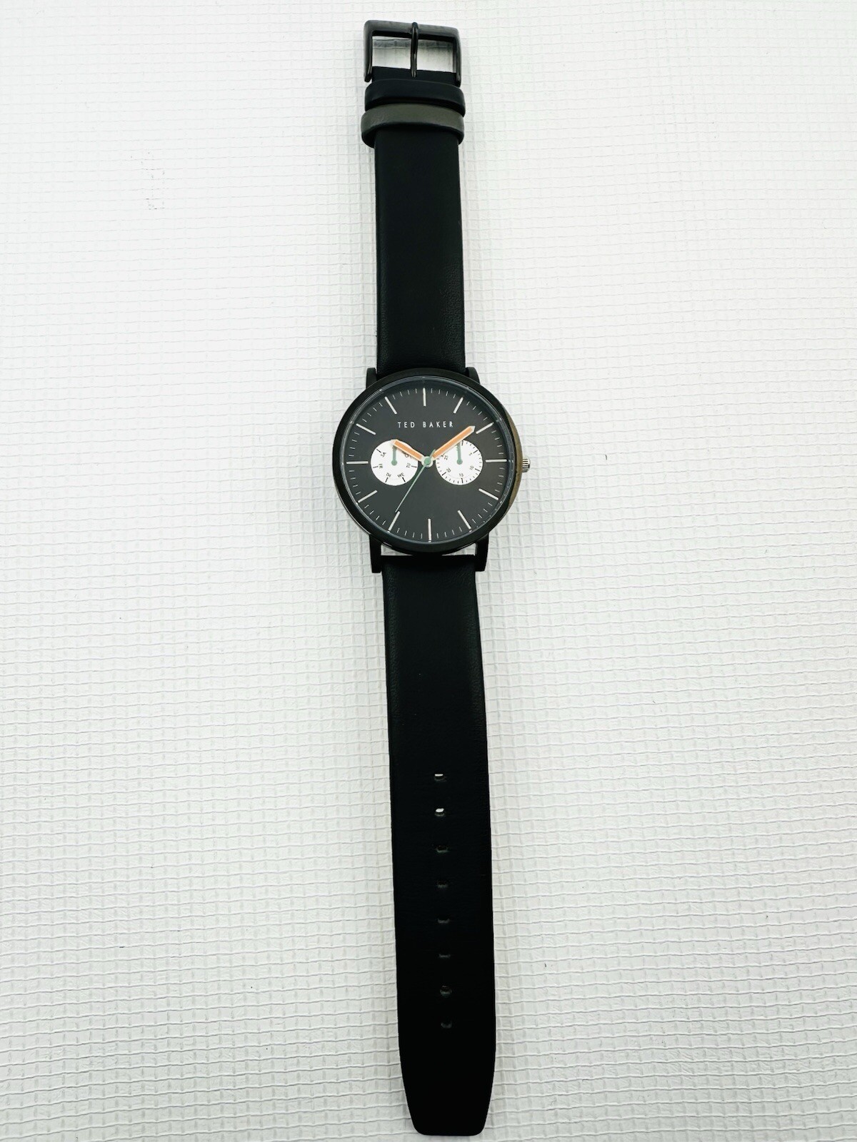 Ted Baker TE1096 SMART CASUAL Black Multi-Function Black Leather Strap Watch