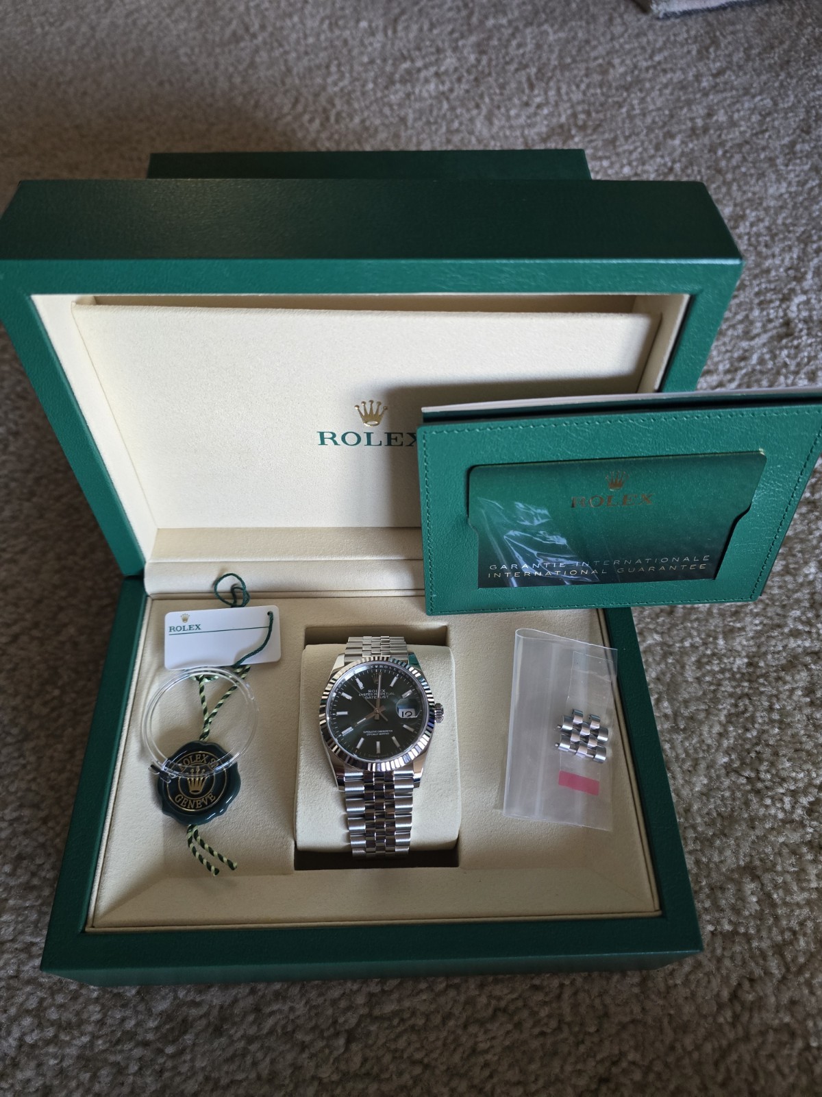 2026 Rolex Datejust 36mm 126234 Stainless Steel Jubilee Mint Green Dial New July