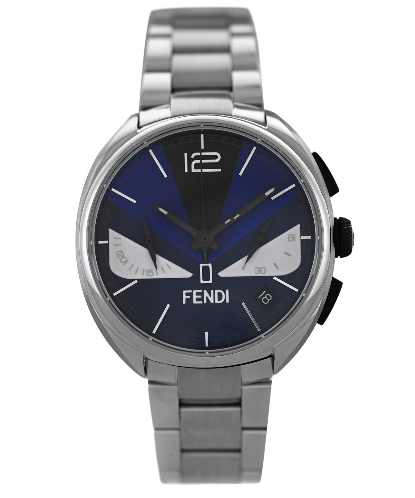 Fendi Momento Bugs F215013500 Date Chronograph Steel 40MM Unisex Quartz