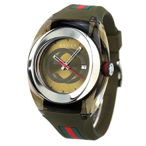 Unused GUCCI SYNC YA137106 Green Quartz Stainless Rubber Unisex Watch in Box​