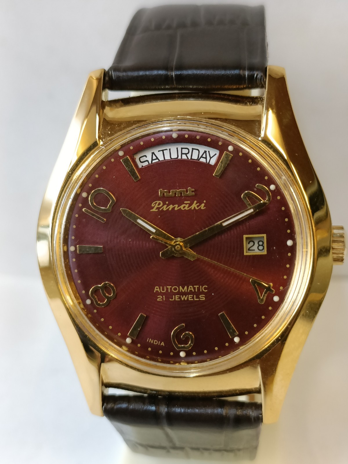 HMT PINAKI PRESIDENT DAY 21J AUTOMATIC WINE DIAL INDIA MEN’S WORKING CONDITION