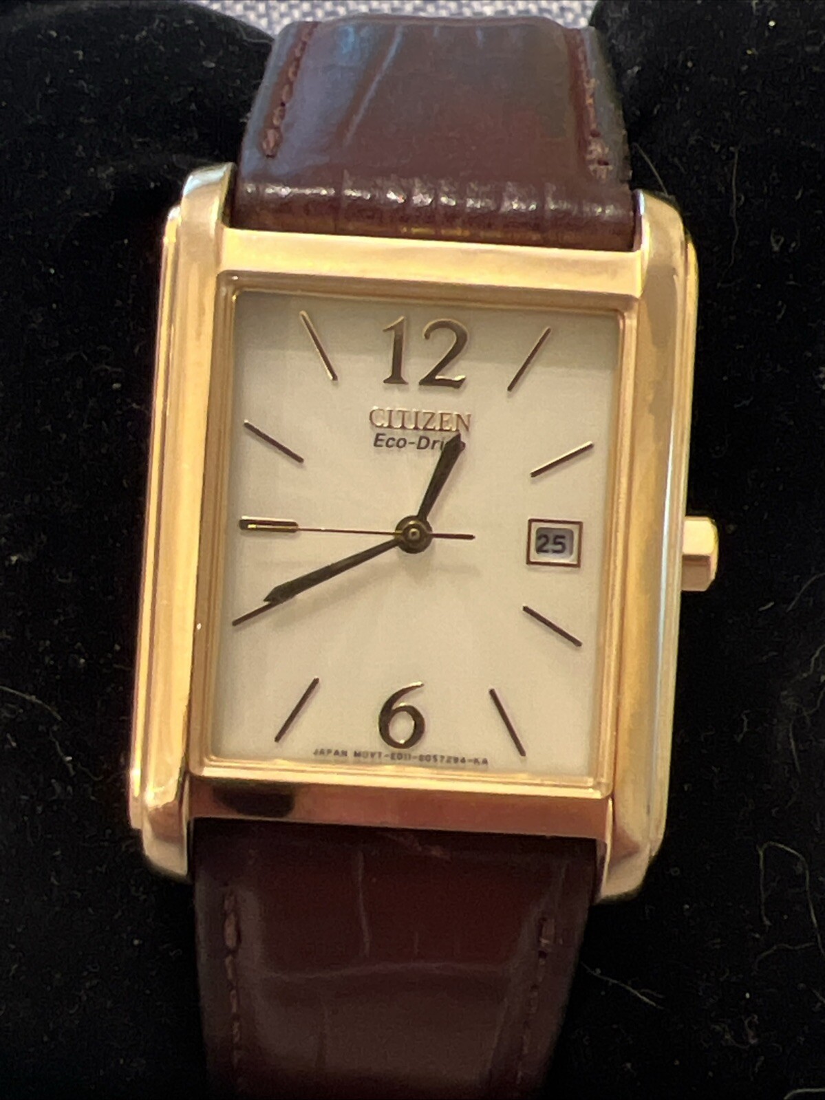 Citizen Unisex Eco Drive Calendar 100MT WR Leather Strap Watch E011-S033853