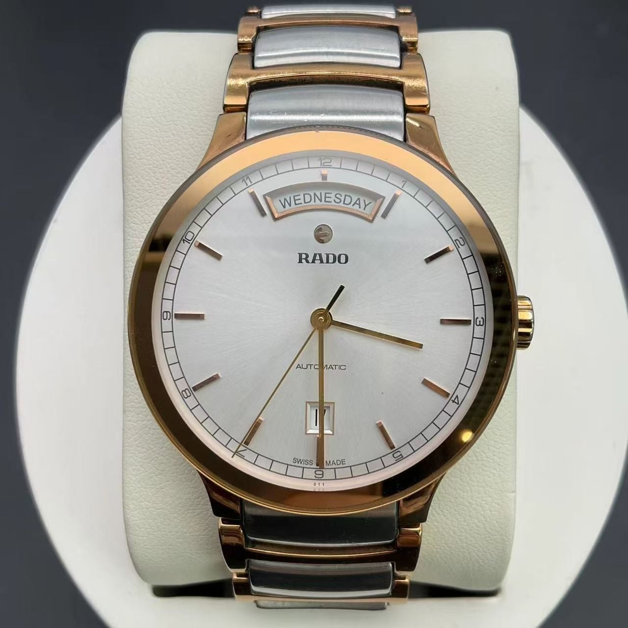 Rado White Dial Centrix R30158113 Date Men’s Watch Automatic 38mm Day