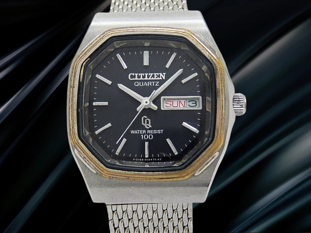 Citizen CQ 2100-288211 SS/PD Black Dial Quartz 40mm Day Date 100M Men’s watch