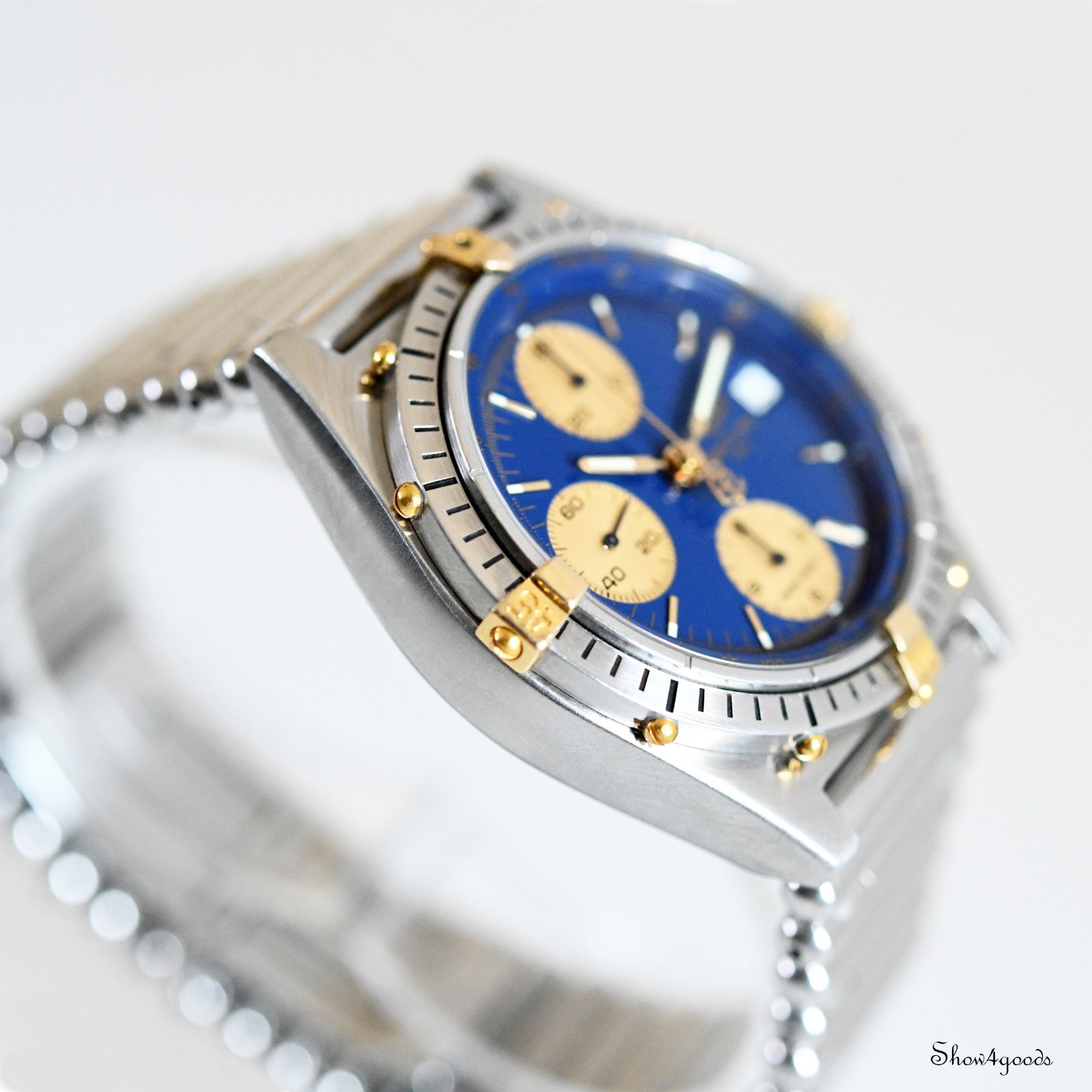 Breitling Chronomat Blue Ref 81950 B13047 Bracelet Revised Set 1988 Perfect