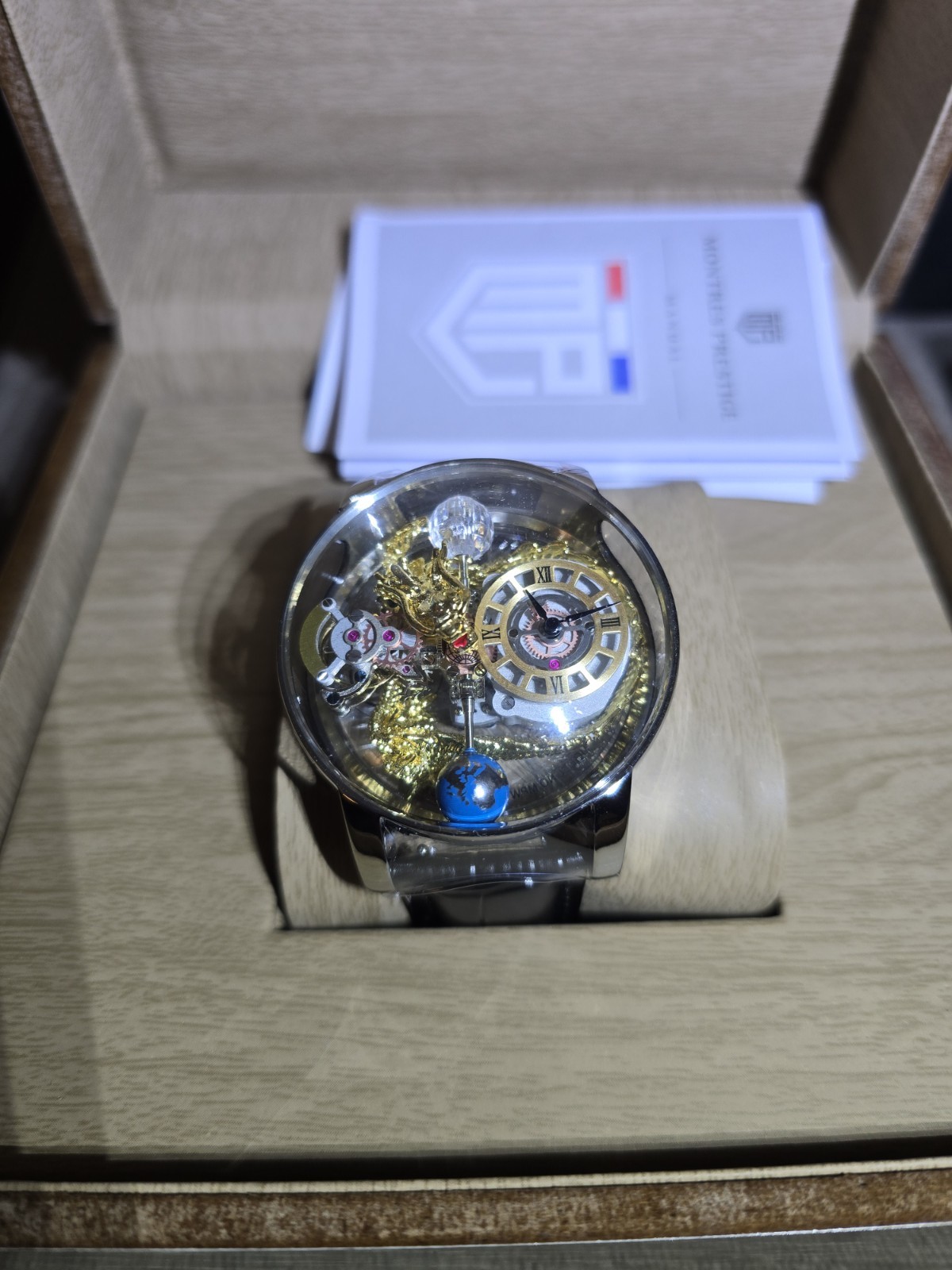 Montres Prestige Celestial Double Dragon Automatic Men’s Watch MPW-0142 NEW