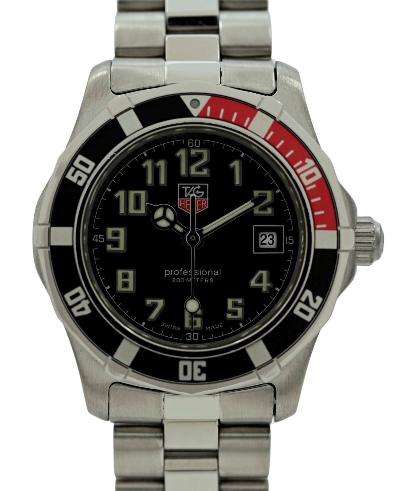 Tag Heuer 28mm Ladies Professional 2000 Series Coke Bezel SS Watch! Ref: WM1312!