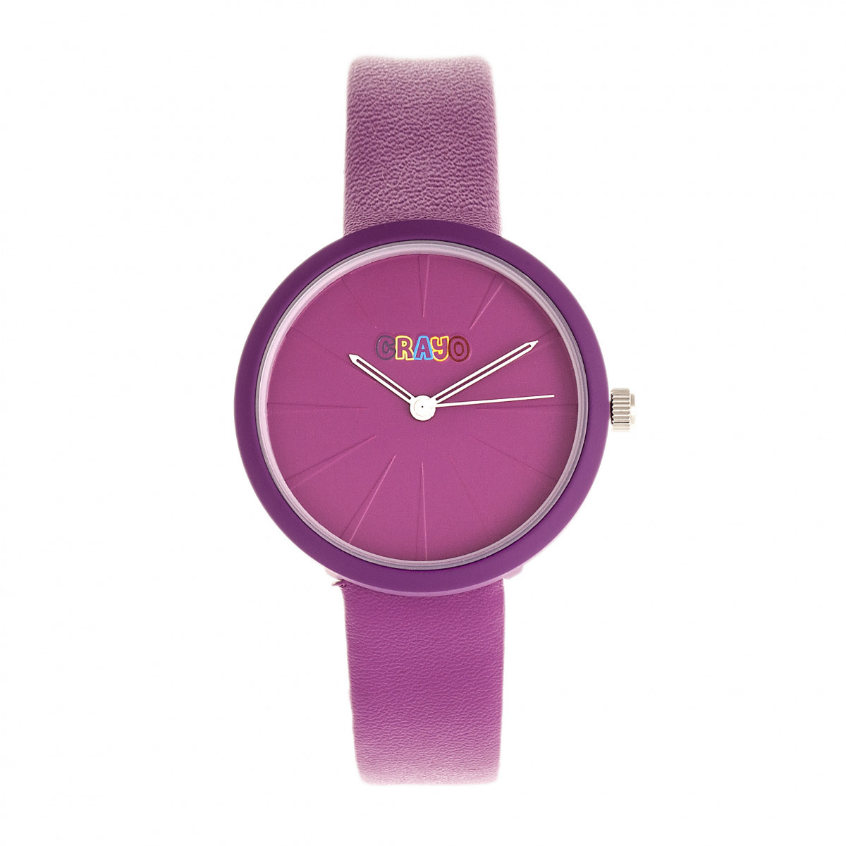 Crayo Blade Purple Leatherette Strap Unisex Watch CRACR5405